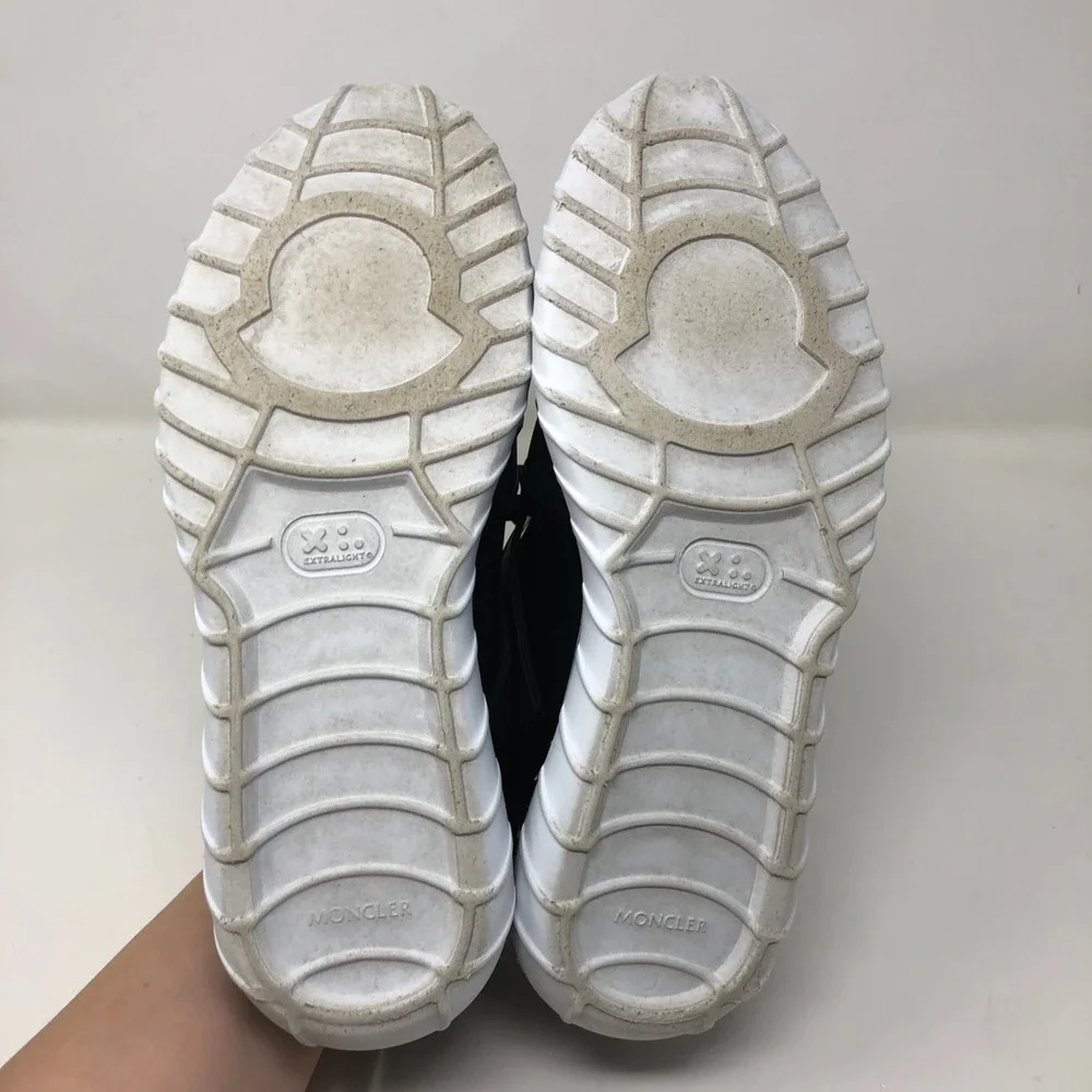 Moncler Emilien Rubber Leather Trim Neoprene Sneakers‎ Mens 41 US 8 Black